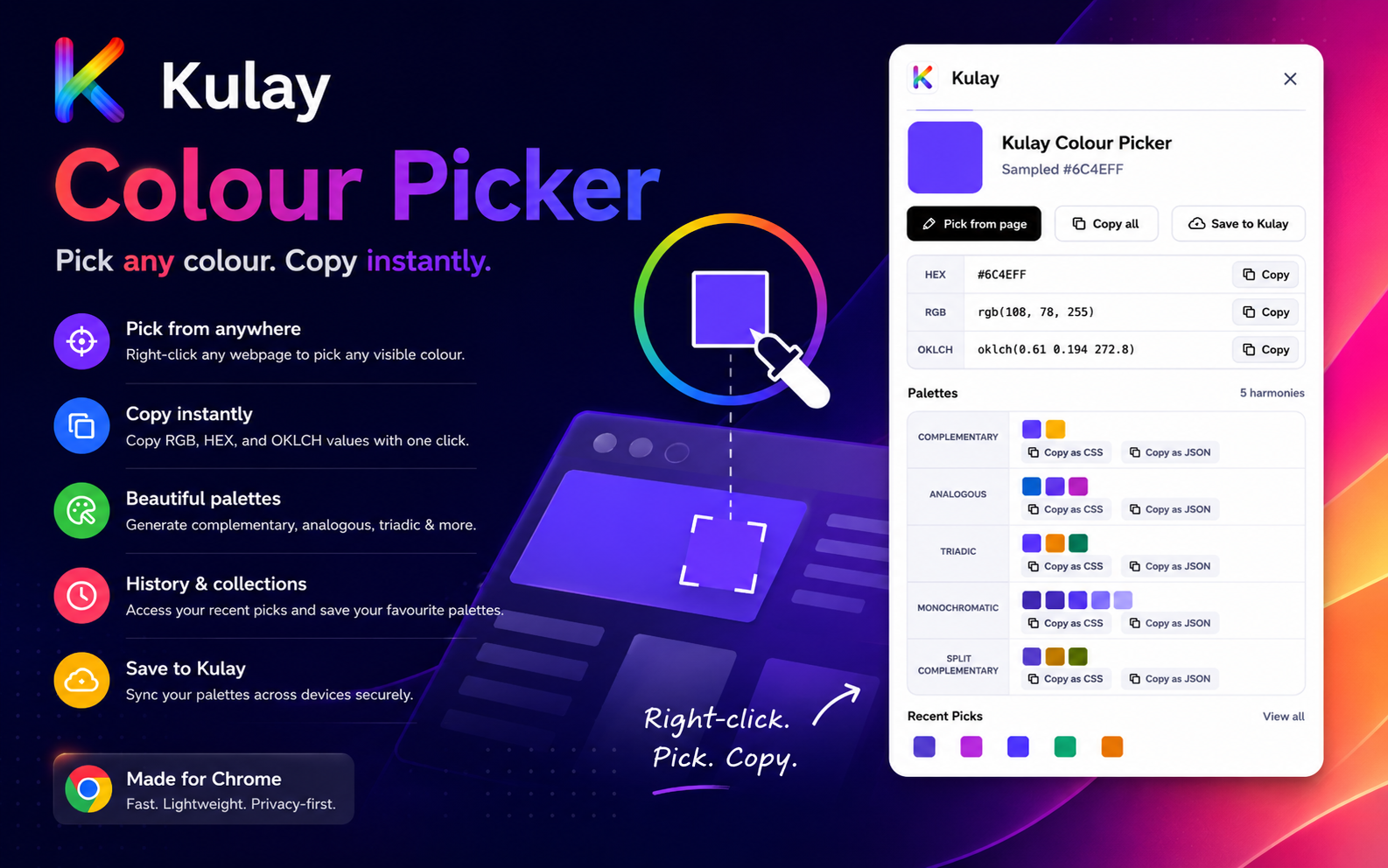 Kulay Extension Interface Mockup